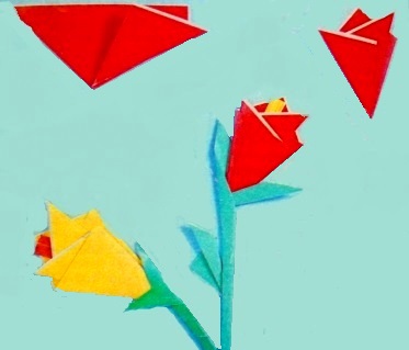розы оригами